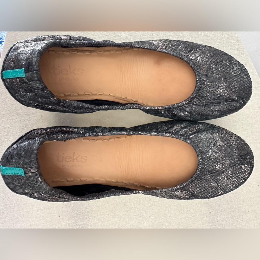 Tieks Drago Silver Metallic Ballet Flats